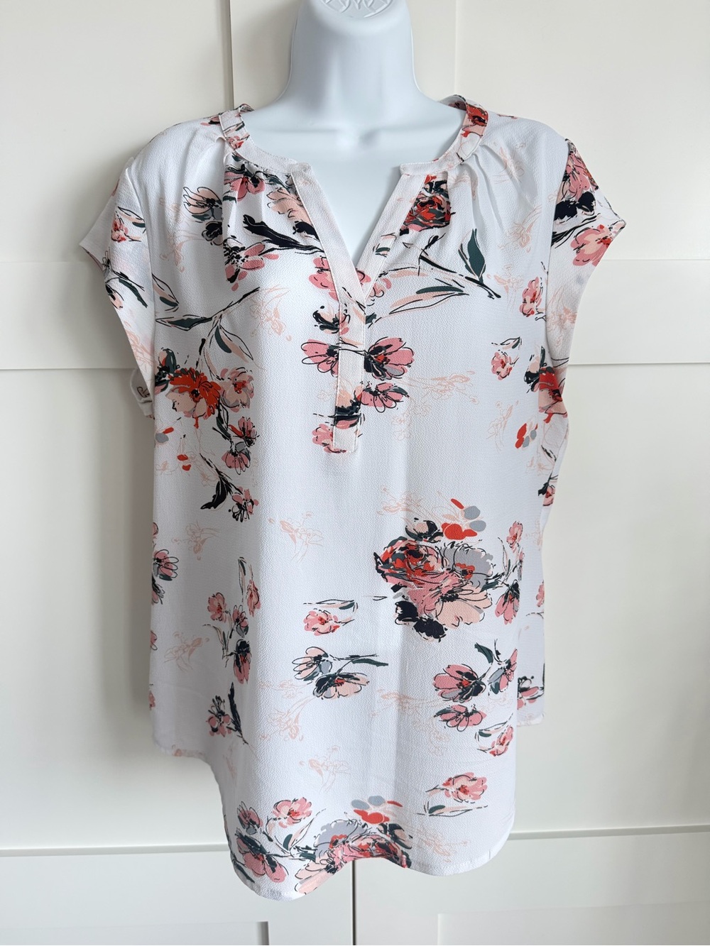 fun 2 fun Walden Split Neck Blouse